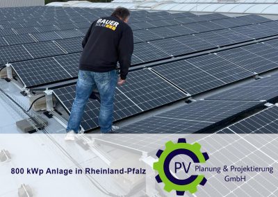 800 kWp Anlage in Rheinland-Pfalz