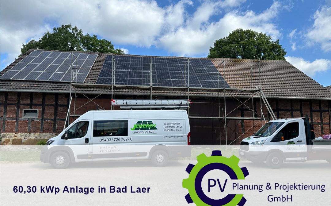 60,30 kWp JA Solar JEnergy ost west sued Bad Laer PV Planung
