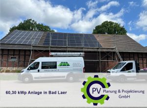 60,30 kWp JA Solar JEnergy ost west sued Bad Laer PV Planung